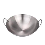 Maxbell Stainless Steel Wok Lightweight Frying Pan for Deep Frying Vegetables Frying 38cm