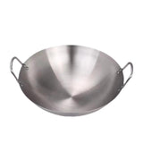 Maxbell Stainless Steel Wok Lightweight Frying Pan for Deep Frying Vegetables Frying 38cm