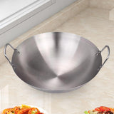 Maxbell Stainless Steel Wok Lightweight Frying Pan for Deep Frying Vegetables Frying 38cm