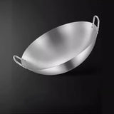 Maxbell Stainless Steel Wok Lightweight Frying Pan for Deep Frying Vegetables Frying 38cm