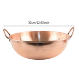 Maxbell Copper Pot Whipping Bowl with 2 Handles Hot Pot for Stovetop Picnics Camping