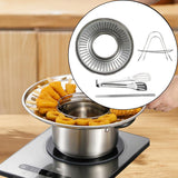 Maxbell Oil Filter Pan Anti Splashing Colander Oil Drain Pan for Baking Home Cooking