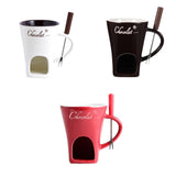 Maxbell 2xFondue Mug Coffee Cup Anniversary Home Melting Mug Butter Warmer Tapas 130ml white