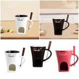 Maxbell 2xFondue Mug Coffee Cup Anniversary Home Melting Mug Butter Warmer Tapas 130ml white