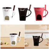 Maxbell 2xFondue Mug Coffee Cup Anniversary Home Melting Mug Butter Warmer Tapas 130ml white