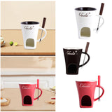Maxbell 2xFondue Mug Coffee Cup Anniversary Home Melting Mug Butter Warmer Tapas 130ml white