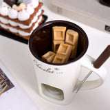 Maxbell 2xFondue Mug Coffee Cup Anniversary Home Melting Mug Butter Warmer Tapas 130ml white