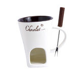 Maxbell 2xFondue Mug Coffee Cup Anniversary Home Melting Mug Butter Warmer Tapas 130ml white