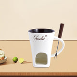 Maxbell 2xFondue Mug Coffee Cup Anniversary Home Melting Mug Butter Warmer Tapas 130ml white