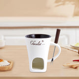 Maxbell 2xFondue Mug Coffee Cup Anniversary Home Melting Mug Butter Warmer Tapas 130ml white