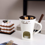 Maxbell 2xFondue Mug Coffee Cup Anniversary Home Melting Mug Butter Warmer Tapas 130ml white