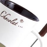 Maxbell 2xFondue Mug Coffee Cup Anniversary Home Melting Mug Butter Warmer Tapas 130ml white