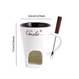 Maxbell 2xFondue Mug Coffee Cup Anniversary Home Melting Mug Butter Warmer Tapas 130ml white