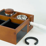 Maxbell Espresso Knock Box Espresso Tamper Wood Tamper Portafilter Stand for Kitchen