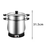Maxbell Stainless Steel Stockpot 7L Simmer Pot for Thai Sticky Rice Pasta Vegetables