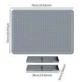 Maxbell Cooktop Cover Bar Mat Dry Glass Cooktop Protector for Pots Woks Cabinet Gray
