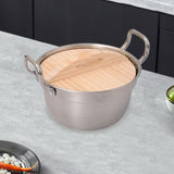 Maxbell Camping Pot Solid Soup Pot for Induction/Gas Cooker Commercial Use Household Silver