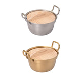 Maxbell Camping Pot Solid Soup Pot for Induction/Gas Cooker Commercial Use Household Silver