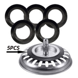 5Pcs Kitchen Sink Stopper Gasket Sealing Gasket Kitchen Strainer Basket Plug Flat gasket
