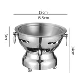 Maxbell Shabu Pot Cooking Pot Alcohol Hot Pot for Family Gathering Household Camping silvery