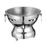 Maxbell Shabu Pot Cooking Pot Alcohol Hot Pot for Family Gathering Household Camping silvery