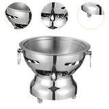 Maxbell Shabu Pot Cooking Pot Alcohol Hot Pot for Family Gathering Household Camping silvery
