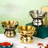 Maxbell Shabu Pot Cooking Pot Alcohol Hot Pot for Family Gathering Household Camping silvery