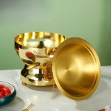 Maxbell Shabu Pot Cooking Pot Alcohol Hot Pot for Family Gathering Household Camping silvery