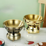 Maxbell Shabu Pot Cooking Pot Alcohol Hot Pot for Family Gathering Household Camping silvery