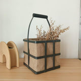 Maxbell Jute Storage Basket Carry Handle Easter Candy Basket for Home Clothes Flower