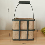 Maxbell Jute Storage Basket Carry Handle Easter Candy Basket for Home Clothes Flower