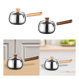 Maxbell Stainless Steel Milk Pot with Clear Lid Pasta Pot Soup Pot for Hotel Kitchen wood