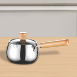 Maxbell Stainless Steel Milk Pot with Clear Lid Pasta Pot Soup Pot for Hotel Kitchen wood