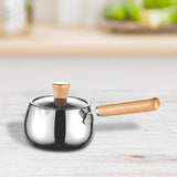 Maxbell Stainless Steel Milk Pot with Clear Lid Pasta Pot Soup Pot for Hotel Kitchen wood