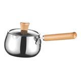 Maxbell Stainless Steel Milk Pot with Clear Lid Pasta Pot Soup Pot for Hotel Kitchen wood