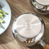 Maxbell Stainless Steel Milk Pot with Clear Lid Pasta Pot Soup Pot for Hotel Kitchen wood