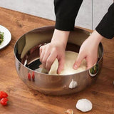 Stainless Steel Basin Kitchen Gadget Cereal Bowl for Grains Beans Vegetables 26CM