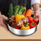 Stainless Steel Basin Kitchen Gadget Cereal Bowl for Grains Beans Vegetables 26CM