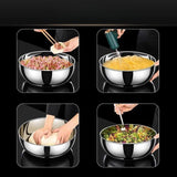 Stainless Steel Basin Kitchen Gadget Cereal Bowl for Grains Beans Vegetables 26CM