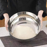 Stainless Steel Basin Kitchen Gadget Cereal Bowl for Grains Beans Vegetables 26CM