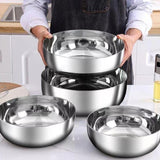 Stainless Steel Basin Kitchen Gadget Cereal Bowl for Grains Beans Vegetables 26CM