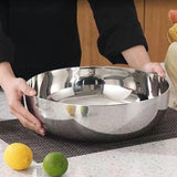 Stainless Steel Basin Kitchen Gadget Cereal Bowl for Grains Beans Vegetables 26CM