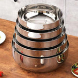 Stainless Steel Basin Kitchen Gadget Cereal Bowl for Grains Beans Vegetables 26CM