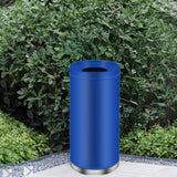 Maxbell Outdoor Trash Can 35L Storage Barrel Commercial Bin for Office Kitchen Hotel blue