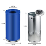Maxbell Outdoor Trash Can 35L Storage Barrel Commercial Bin for Office Kitchen Hotel blue