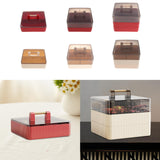 Maxbell Divided Serving Tray with Lid Dustproof for Chinese New Year Wedding Kitchen red and 1 layer