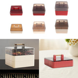 Maxbell Divided Serving Tray with Lid Dustproof for Chinese New Year Wedding Kitchen red and 1 layer