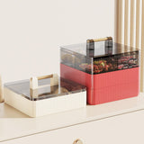 Maxbell Divided Serving Tray with Lid Dustproof for Chinese New Year Wedding Kitchen red and 1 layer