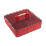 Maxbell Divided Serving Tray with Lid Dustproof for Chinese New Year Wedding Kitchen red and 1 layer