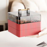 Maxbell Divided Serving Tray with Lid Dustproof for Chinese New Year Wedding Kitchen red and 1 layer